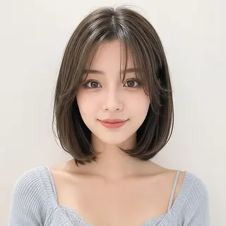 ミディアム 庭木華瑠🐾ボブ🧡 透明感カラー✨のヘアスタイル