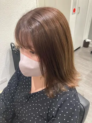 ミディアム ミルクティー量産💙 💙ブリーチ特化💙のヘアスタイル