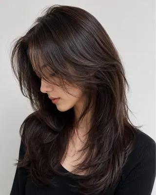 ロング カラー 久木原 ゆりのヘアスタイル