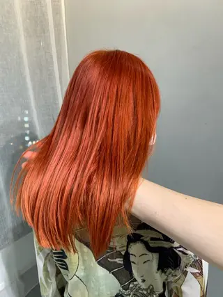 セミロング カラー パーマ ヘアアレンジ ボブパーマコテ巻き風 パーマNo1深江秀平のヘアスタイル