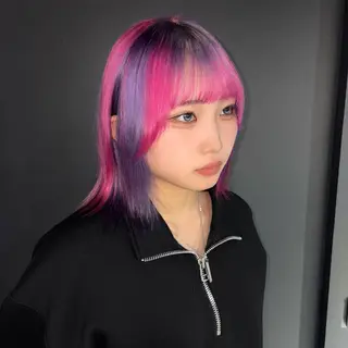 ミディアム カラー ★デザインカラー ハイトーン ももか★のヘアスタイル