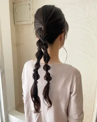 ロング ヘアアレンジ 🙃 透明感カラー/ボブのヘアスタイル