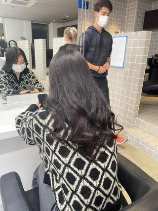 ミディアム カラー パーマ ヘアアレンジ メンズ キッズ ネイル マツエク・マツパ アイブロウ 🦋縮毛/韓国レイヤ ー/透明感カラー🦋のヘアスタイル