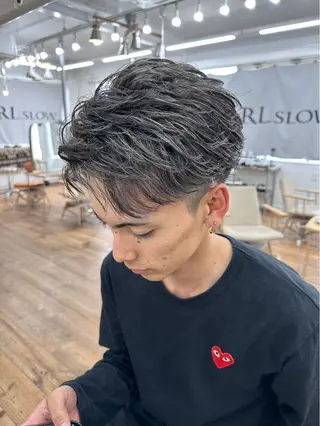 ショート カラー パーマ メンズ YUIMARL/ HIROTOのヘアスタイル