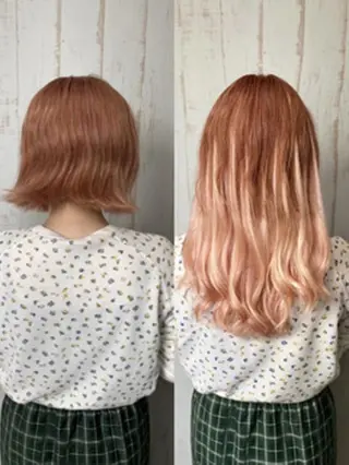 ロング カラー パーマ ヘアアレンジ 大阪レミーエクステ チビ編み込みのヘアスタイル