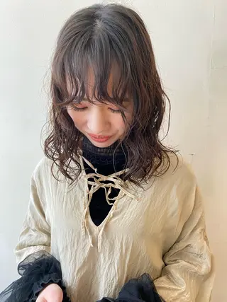 セミロング パーマ フレンチボブパーマ Yuukiのヘアスタイル