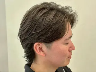 ショート センターパート 韓国ヘア・綾也のヘアスタイル