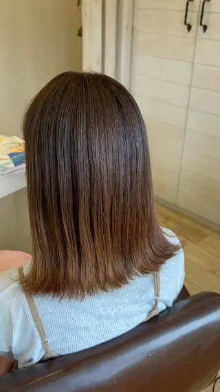 セミロング カラー 東恩納 誠のヘアスタイル