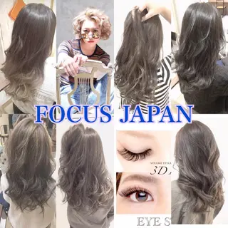 ミディアム カラー ヘアアレンジ マツエク・マツパ ハイトーンブリーチ 土坂 由志【京都】のヘアスタイル
