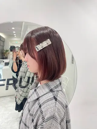 ロング カラー ラベンダー💜 グレージュ🩶のヘアスタイル