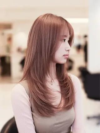 ロング カラー 🍒モテ暖色カラー × うる艶✧ ゆなのヘアスタイル