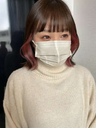 ミディアム カラー YUI/ ブリーチカラー🌷のヘアスタイル