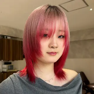 セミロング カラー 横浜カラー/ブリーチ SAKI💫のヘアスタイル