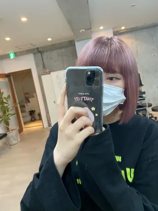 ショート カラー ヘアアレンジ 美髪矯正 韓国レイヤーのヘアスタイル