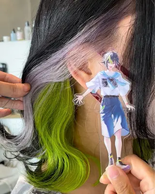 ロング カラー インナーカラー 推し ブリーチ  髪質改善のヘアスタイル