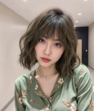 ミディアム パーマ 髪質改善 RYOのヘアスタイル