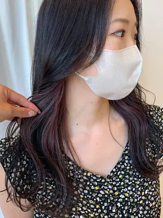 セミロング カラー 比嘉 千咲のヘアスタイル