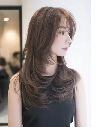 ロング 絶対綺麗な暖色カラー 🎯あります✨増渕✨のヘアスタイル