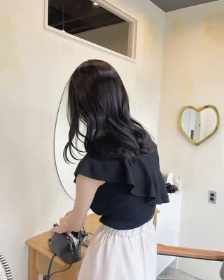 ロング カラー 🍋透け感カラー🍃 オリーブ🍐Kahoのヘアスタイル