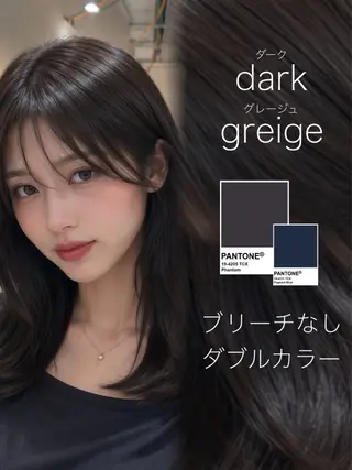 セミロング カラー ラベンダー💜グレー 🩶暗髪🖤のヘアスタイル