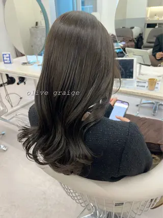 ロング カラー 美髪矯正/シークレッ トハイライト🤍りさのヘアスタイル