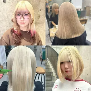 ミディアム カラー Acchon/心斎橋 💚ダブルカラーのヘアスタイル