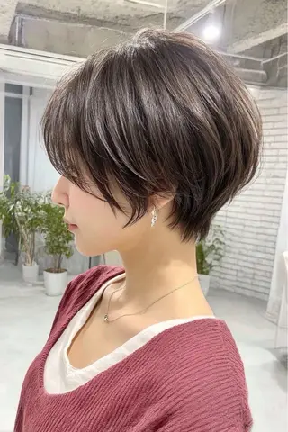 ショート カラー 🍒モテ暖色カラー × うる艶✧ ゆなのヘアスタイル