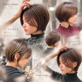 ショート 韓国センターパート /レイヤー/藍のヘアスタイル