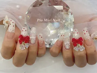ロング カラー momo 長さだしのネイルデザイン