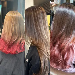 カラー ヘアアレンジ 梅木李奈🕊️ レイヤー透明感カラーのヘアスタイル