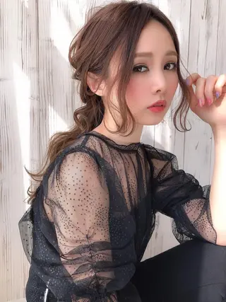 ミディアム カラー ヘアアレンジ 🎊ルービック 京橋店💛のヘアスタイル