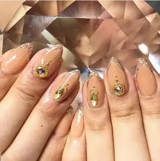 ネイル 渋谷／チップ長さ出し 👑アプレgel-xのネイルデザイン
