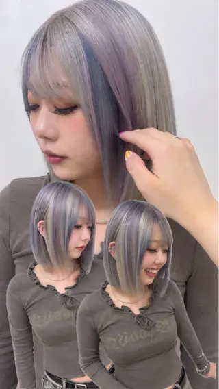 ショート ブリーチ透明感カラー /レイヤー👗しずかのヘアスタイル
