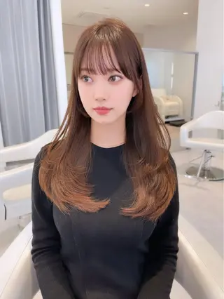 ロング City/louwe 韓国レイヤーカットのヘアスタイル