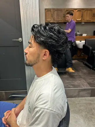 ミディアム メンズ 【明大前フェード/ メンズパーマ/岳】のヘアスタイル