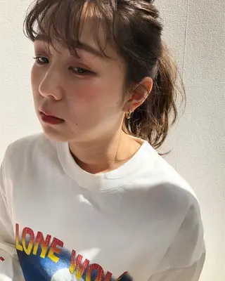 ミディアム カラー ヘアアレンジ 石井（遠藤） 愛莉のヘアスタイル