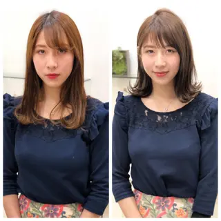 ミディアム カラー ディレクター ノナカのヘアスタイル