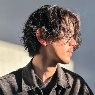 ミディアム パーマ メンズ 朝楽メンズパーマ 🥇メンズカット吉田のヘアスタイル