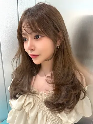 セミロング カラー 🤍naomi/ 韓国レイヤー🤍のヘアスタイル