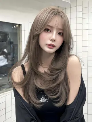 ロング カラー レイヤーカット✨ 福井雄登のヘアスタイル