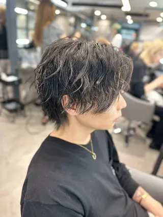 ミディアム パーマ メンズ 平野 美代のヘアスタイル