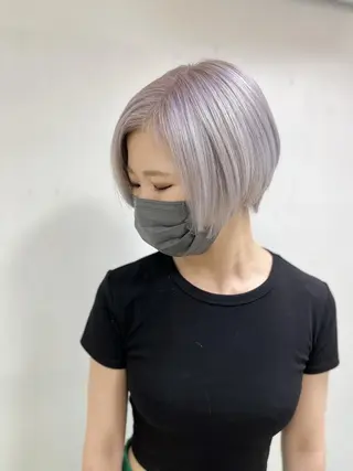 カラー ショート ミルクティー量産💙 💙ブリーチ特化💙のヘアスタイル