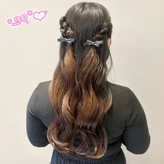 ヘアアレンジ 顔周り/ガーリー /ヘアメ/あつはのヘアスタイル