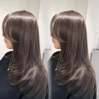 セミロング 🎀ボブ特化🎀透明 カラー/艶髪あやなのヘアスタイル