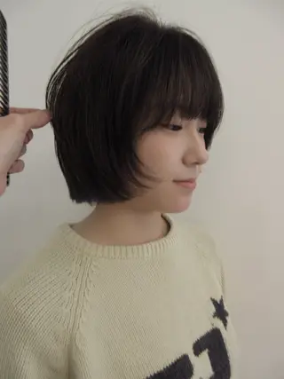 ミディアム カラー 赤み消しカラー/ ミントカラー/トモキのヘアスタイル