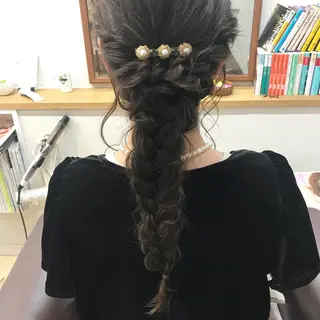 ロング ヘアアレンジ クニモトハルナ ボブ/柔らかカラーのヘアスタイル