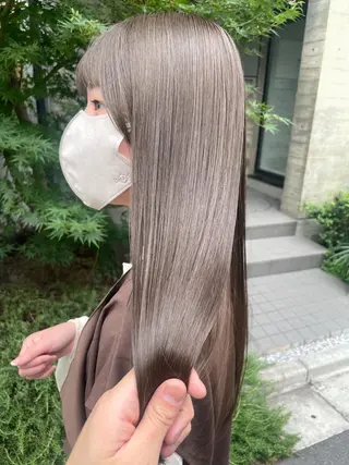 ロング カラー 顔周りカット 【オノザワリョウ】のヘアスタイル