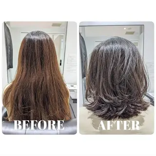 ミディアム 心斎橋/難波ショート 白髪ぼかし 中尾のヘアスタイル