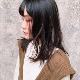 セミロング カラー 中川 竜誠のヘアスタイル