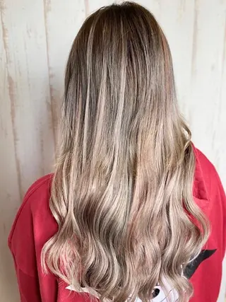 ロング カラー パーマ ヘアアレンジ 大阪レミーエクステ チビ編み込みのヘアスタイル